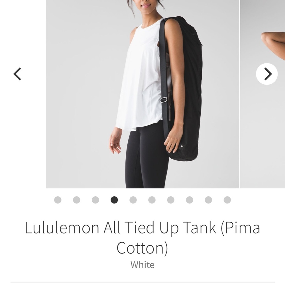 NWOT White Lululemon All Tied Up Tank